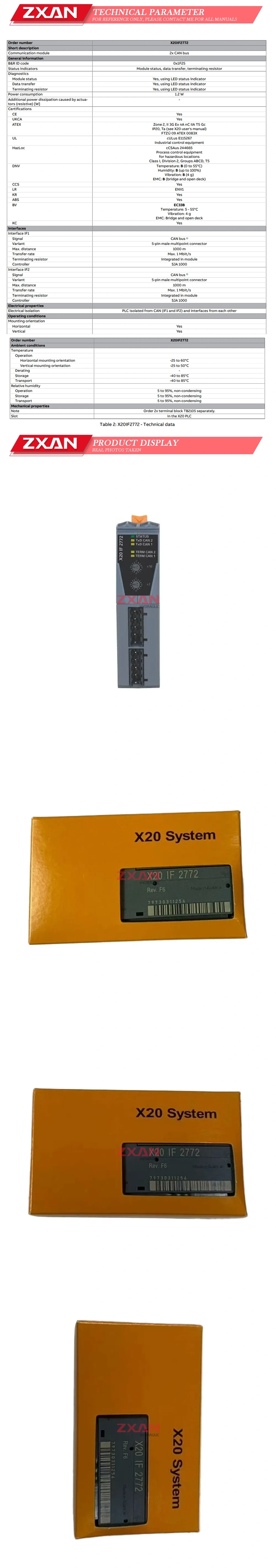 B&R X20IF2772 Description