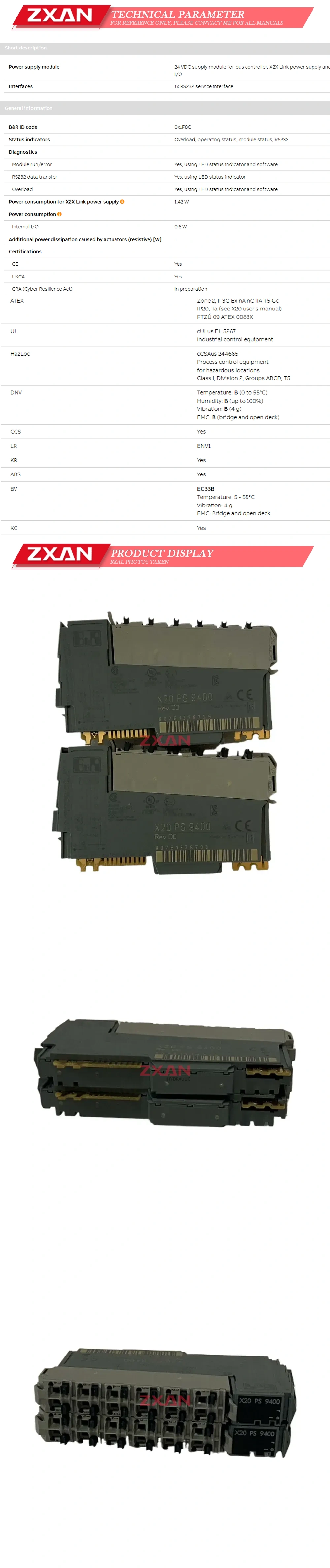 B&R X20PS9400 Description