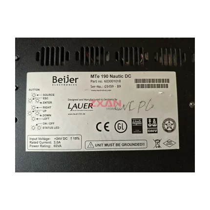 Beijer LAUER MTe 190 Nautic DC Control screen