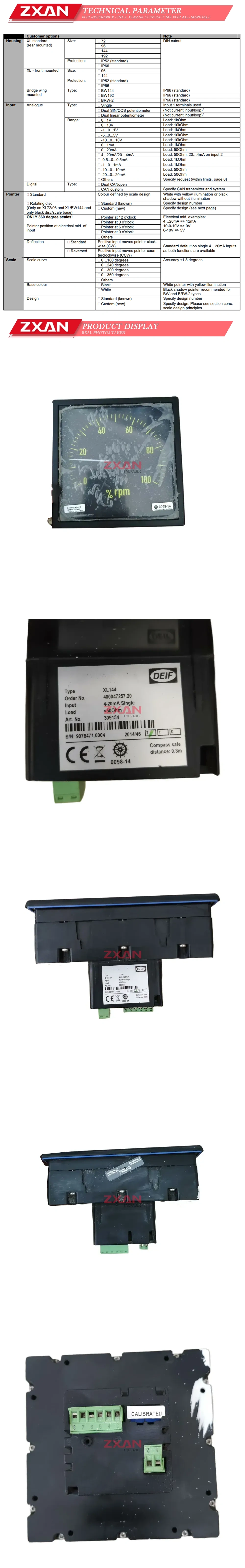 DEIF XL144 Tachometer Description