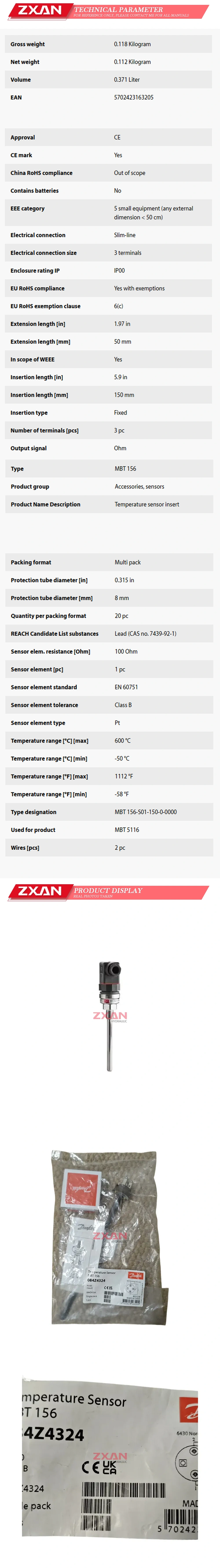 Danfoss MBT 156084Z4324 Sensor Description