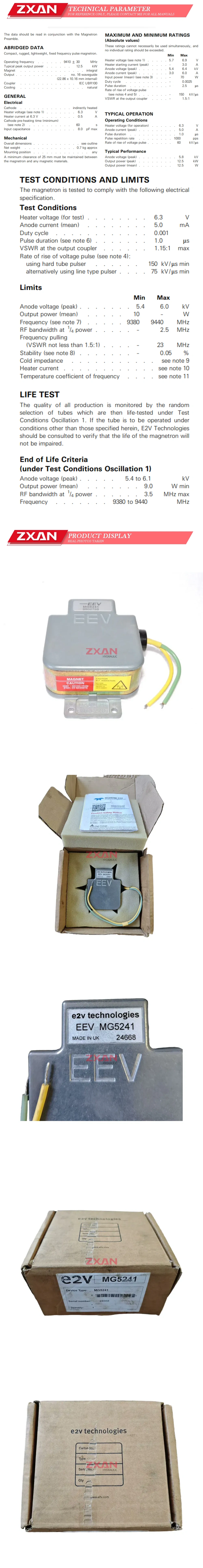 EEV MG5241 radar magnetron Description