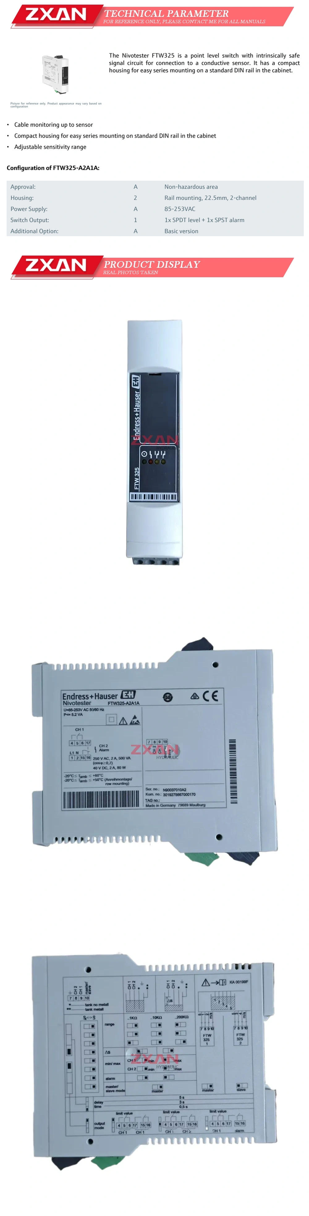 Endress +Hauser FTW325-A2A1A Signal converter Description