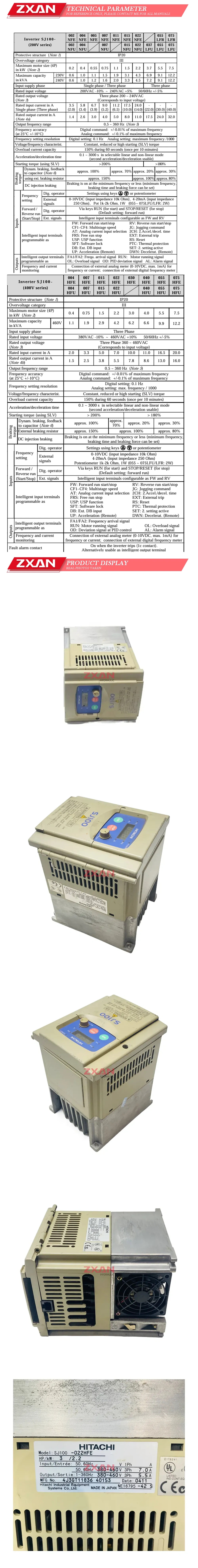 HITACHI SJ100-002HFE Description