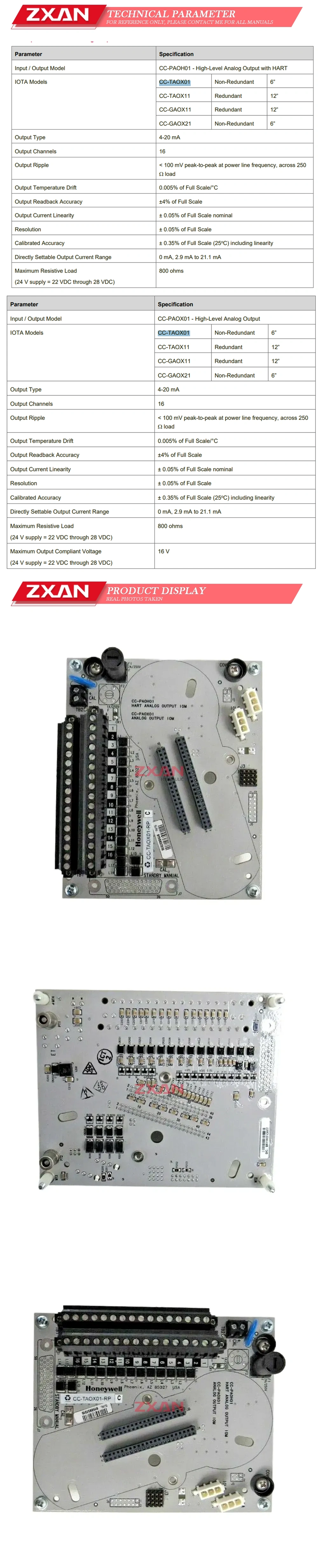 Honeywell CC-TAOX01 51308351 Description