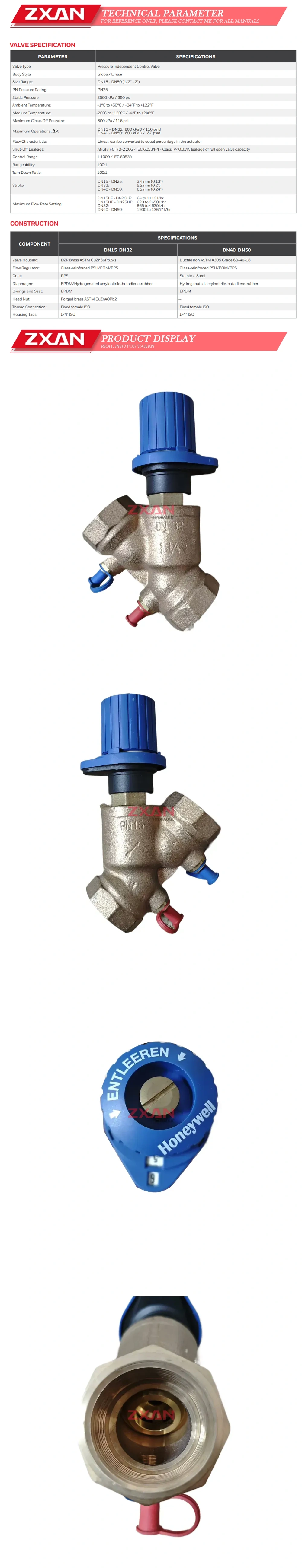 Honeywell DN32 Balance valve Description