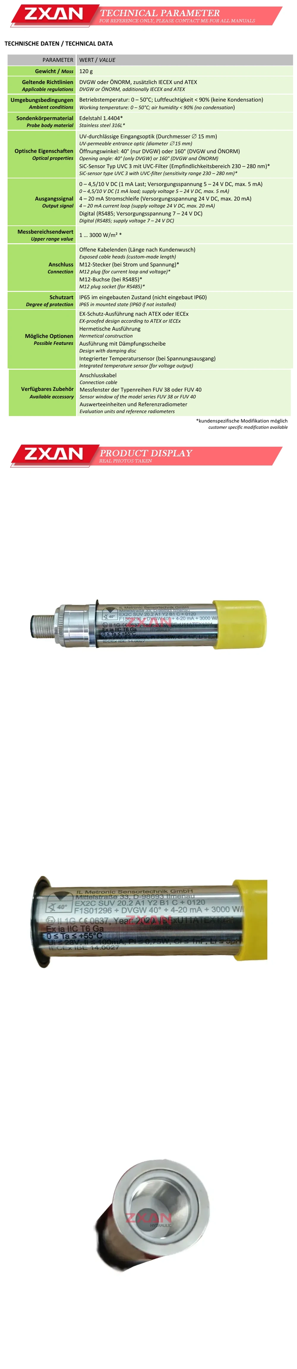 IL METRONIC EX2C SUV 20.2 A1 Y2 B1 C+0120 sensor Description
