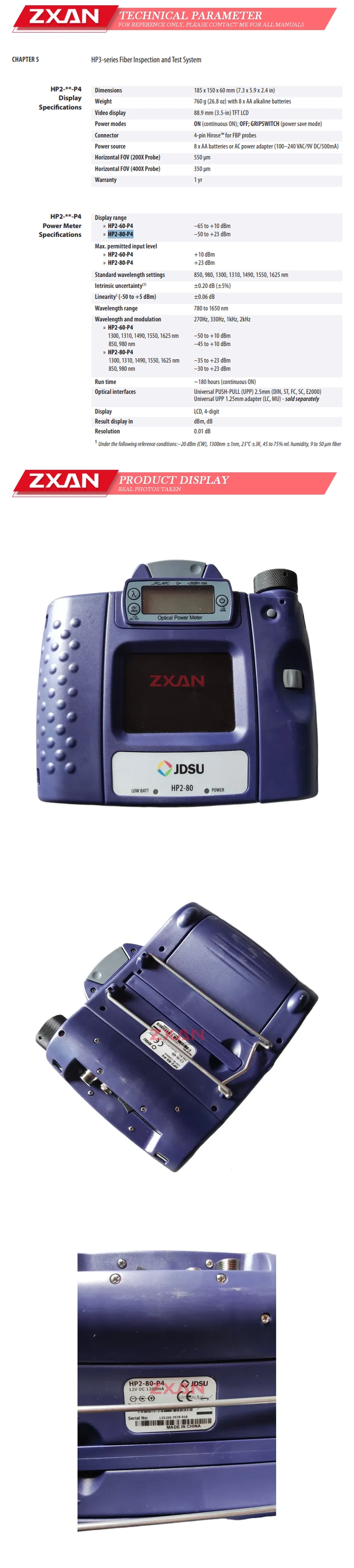 JDSU HP2-80-P4 Description