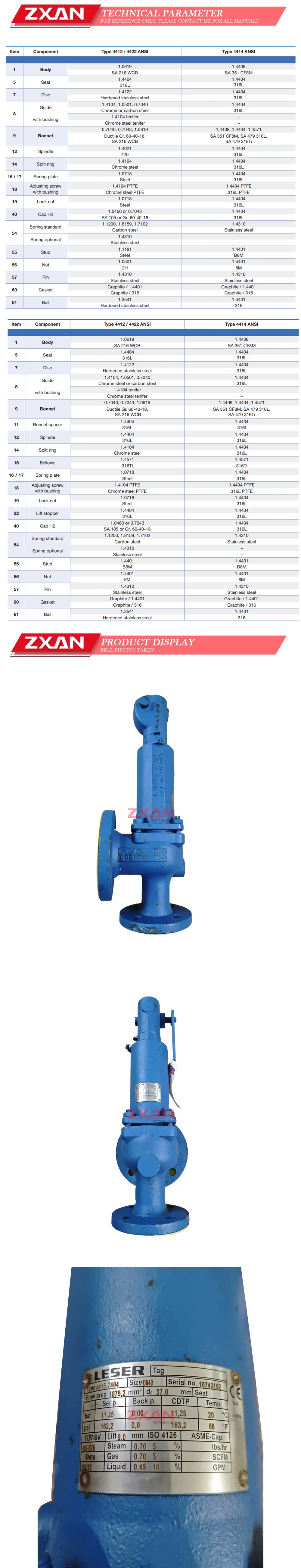 LESER 4415.7404 safety valve Description