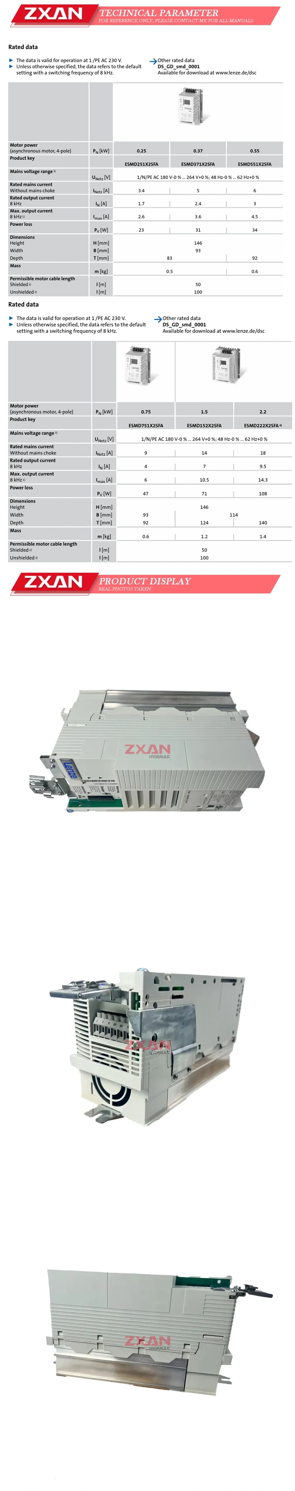 Lenze E82EV552K4C200 Description