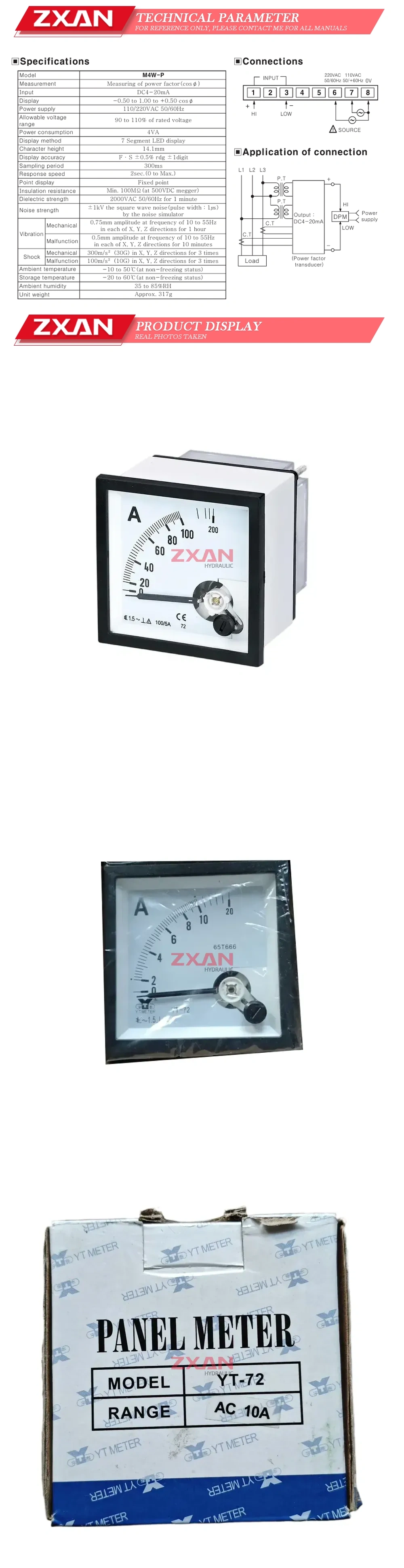 PANEL METER YT-72 ammeter Description