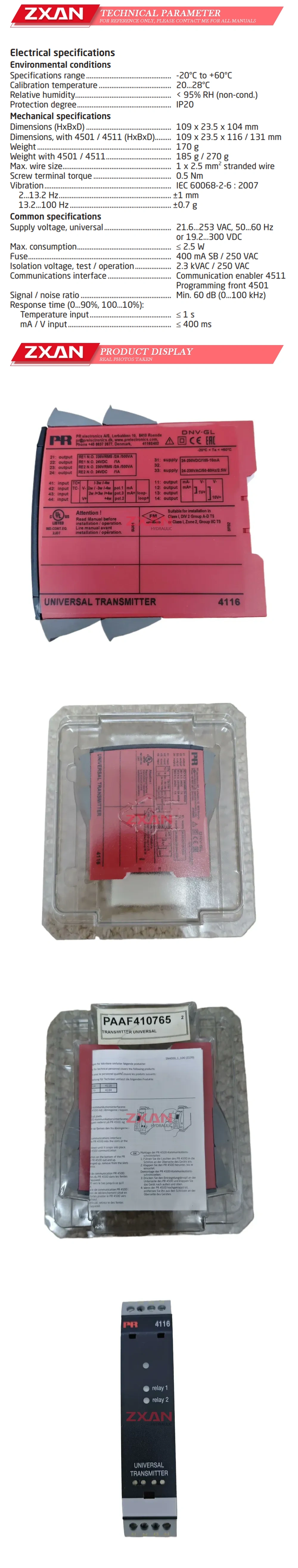 PR 4116 Universal transmitter Description