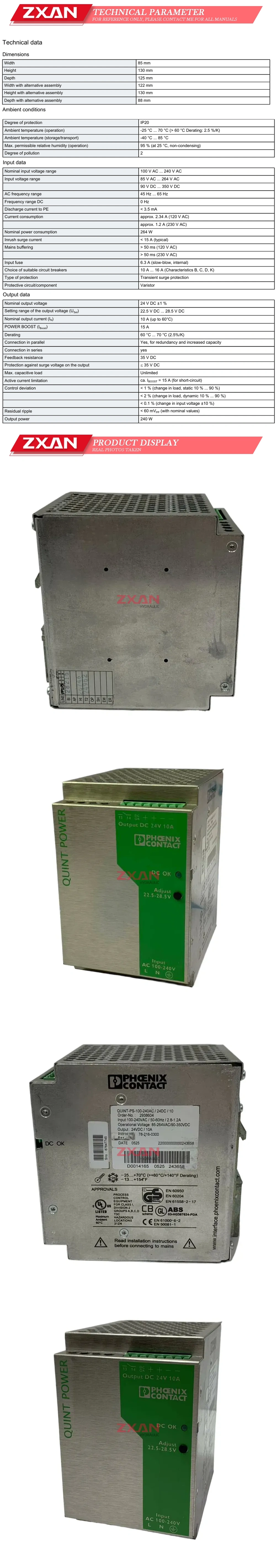 Phoenix Contact QUINT-PS-100-240AC/24 Description