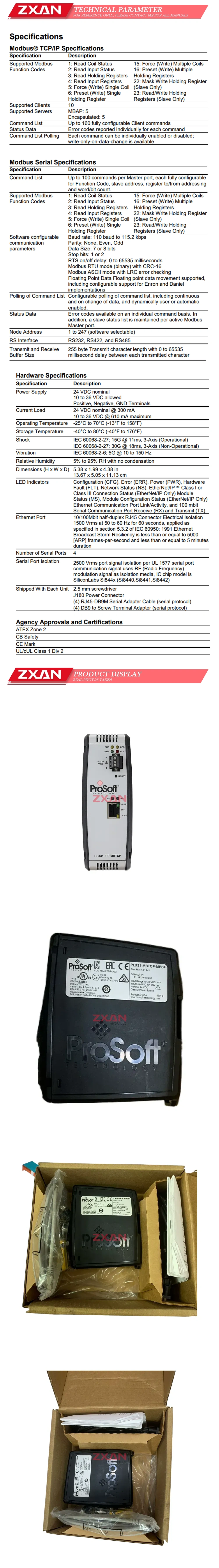 ProSoft Technology PLX31-MBTCP-MBS4 Description