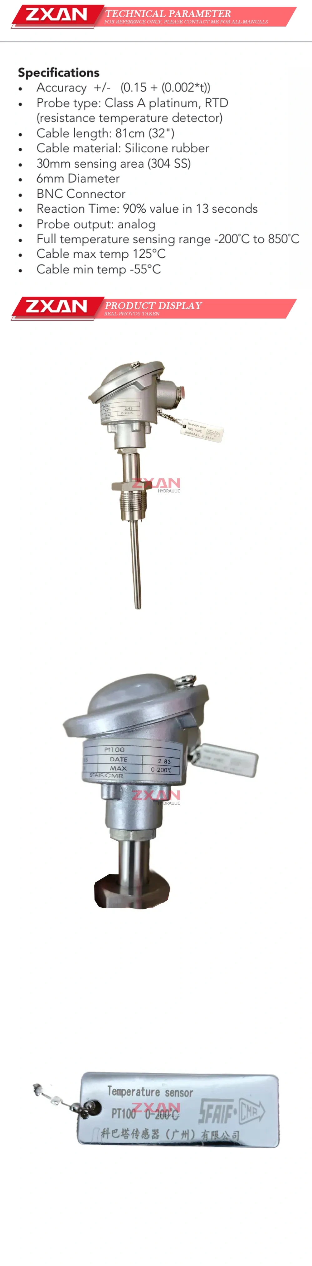 SFAIF PT1000 Temperature sensor Description
