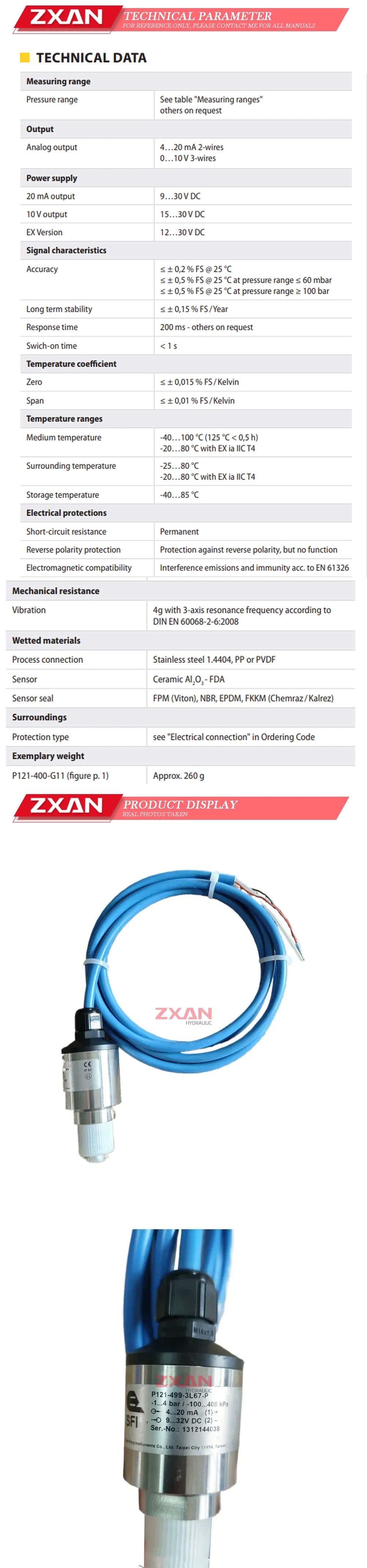 SFI P121-499-3L6 sensor Description