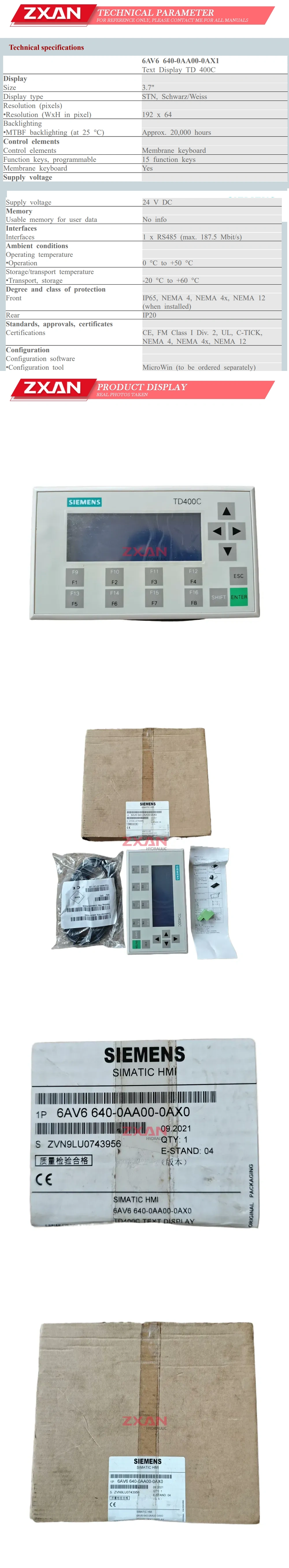 SIMENS TD400C User Manual Description