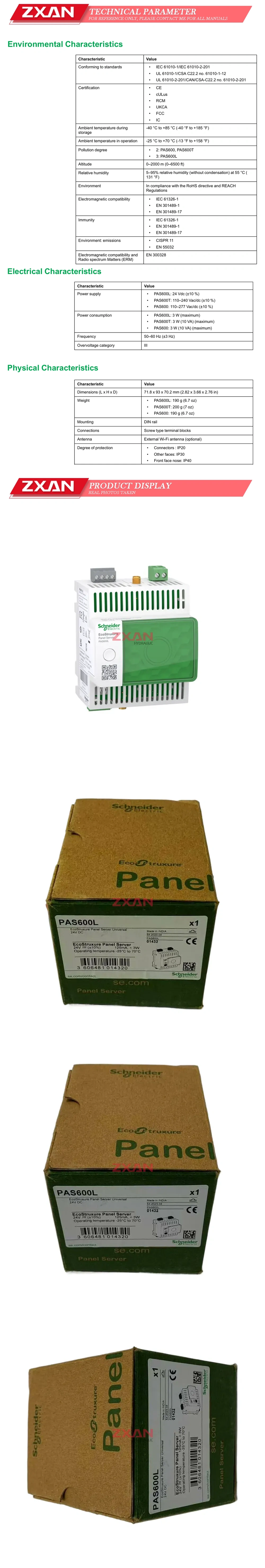 Schneider PAS600L Description