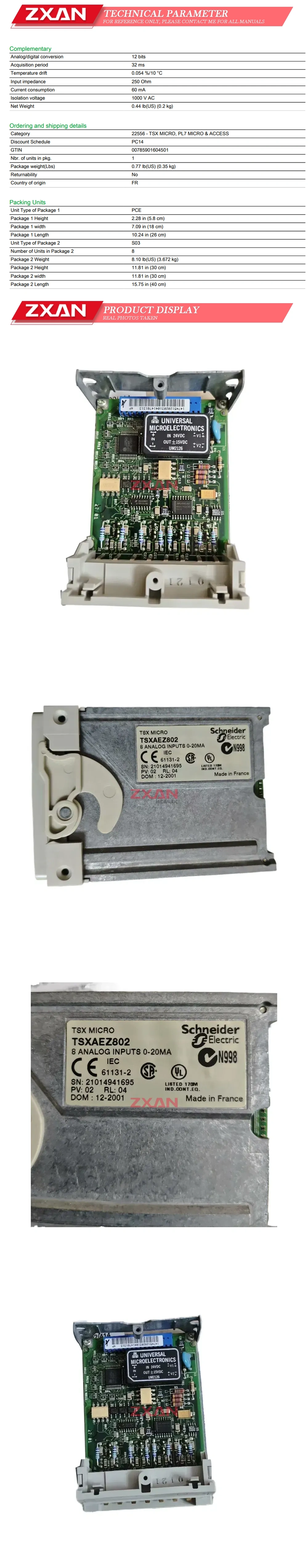 Schneider TSXAEZ802 Input module Description