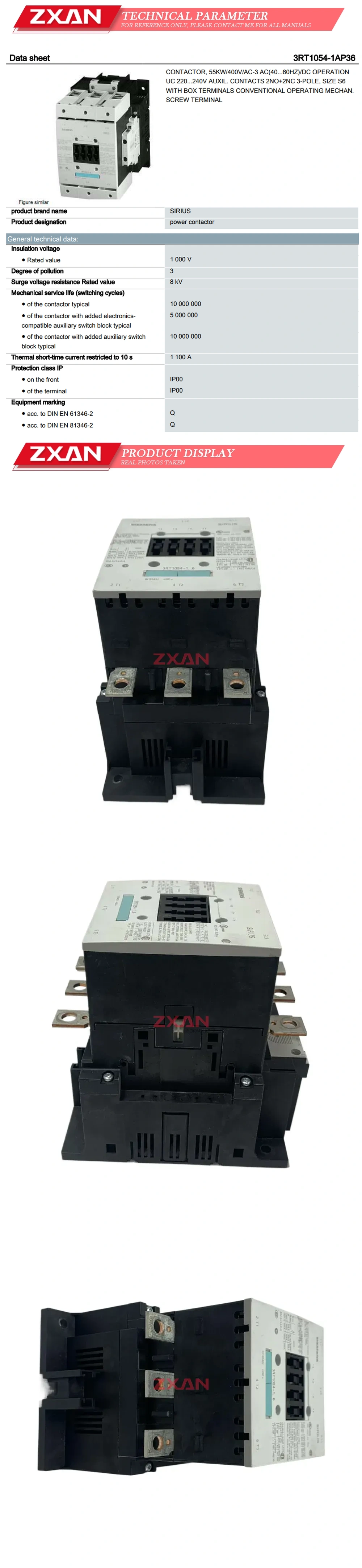 Siemens 3RT1054-1AP36 Description