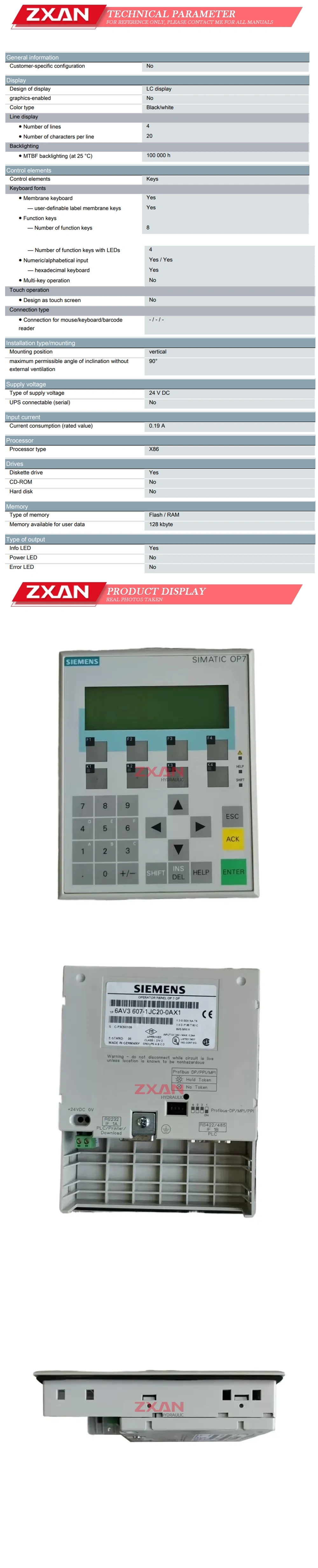 Siemens 6AV3607-1JC20-0AX1 Description
