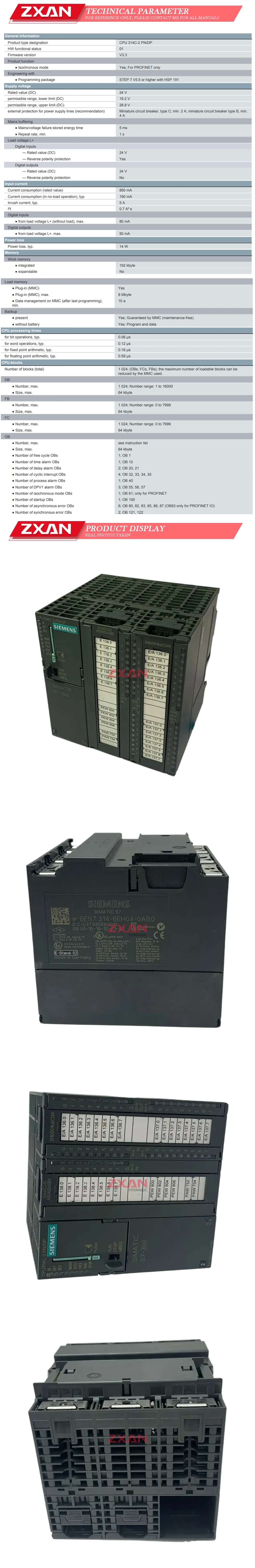Siemens 6ES7314-6EH04-0AB0 Description