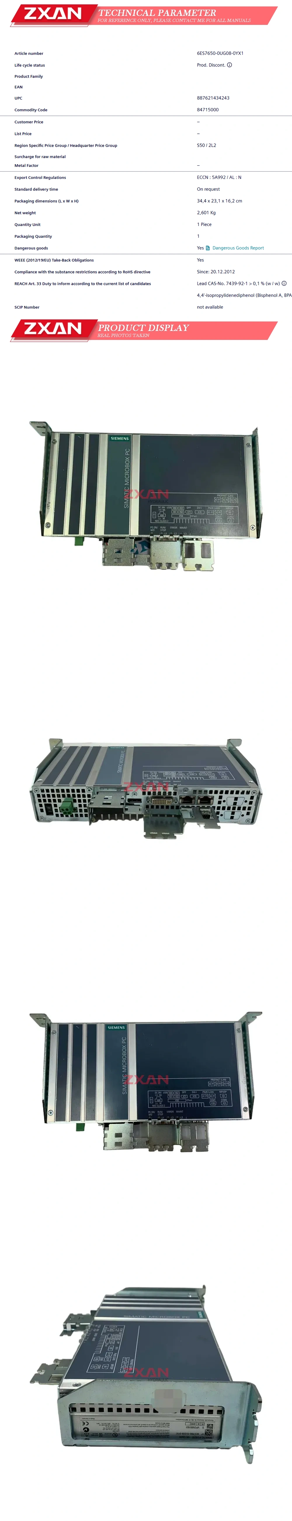 Siemens 6ES7650-0UG08-0YX1 Description