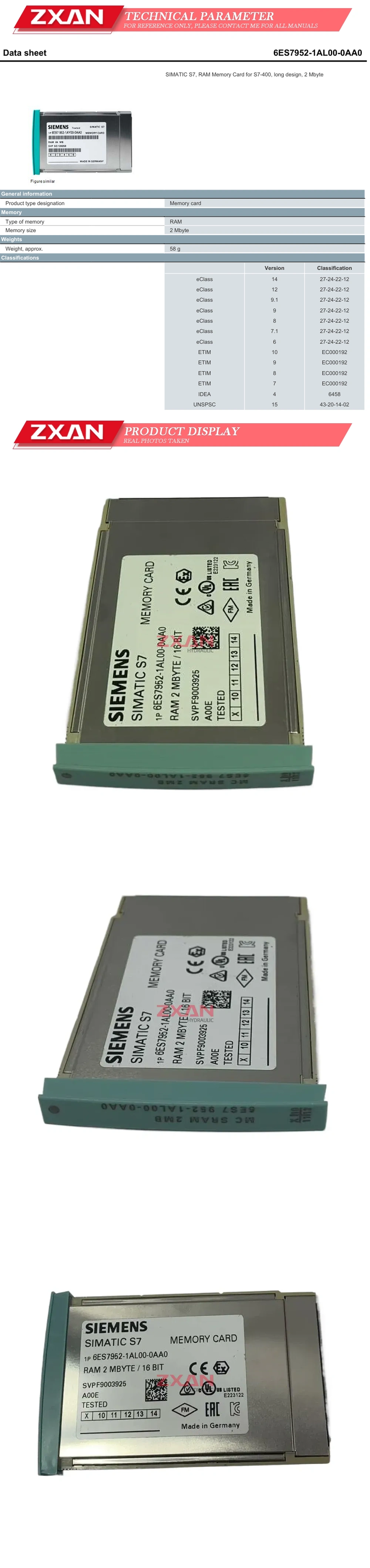 Siemens 6ES7952-1AL00-0AA0 Description
