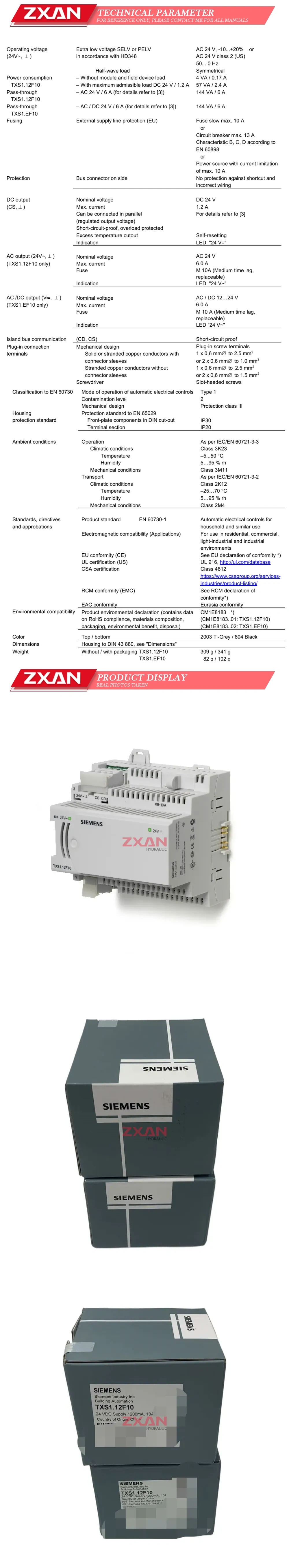 Siemens TXS1.12F10 Description
