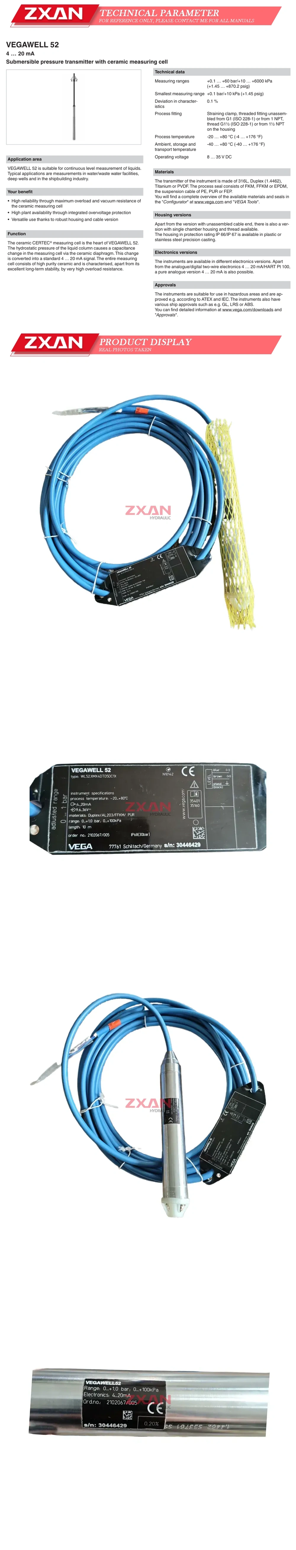 VEGAWELL 52 WL52.XMX4DTD5DC1X Liquid level probe Description