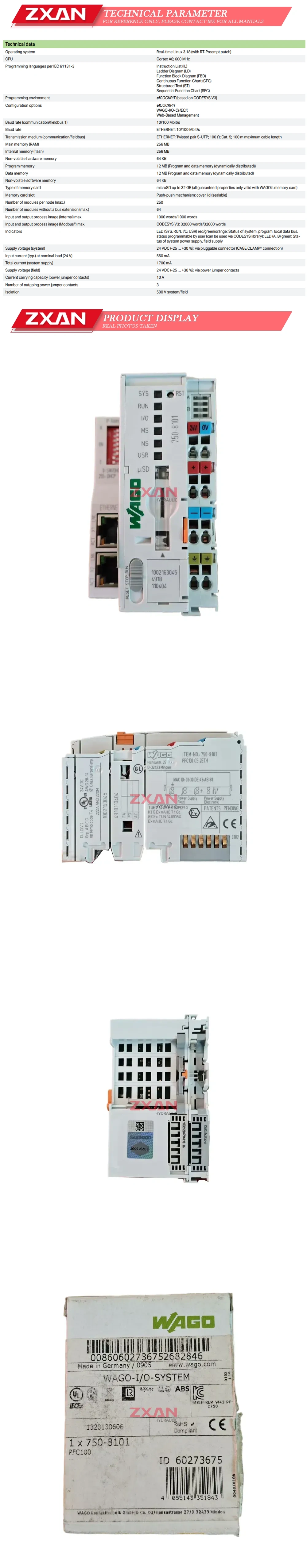 WAGO 750-8101 controller Description