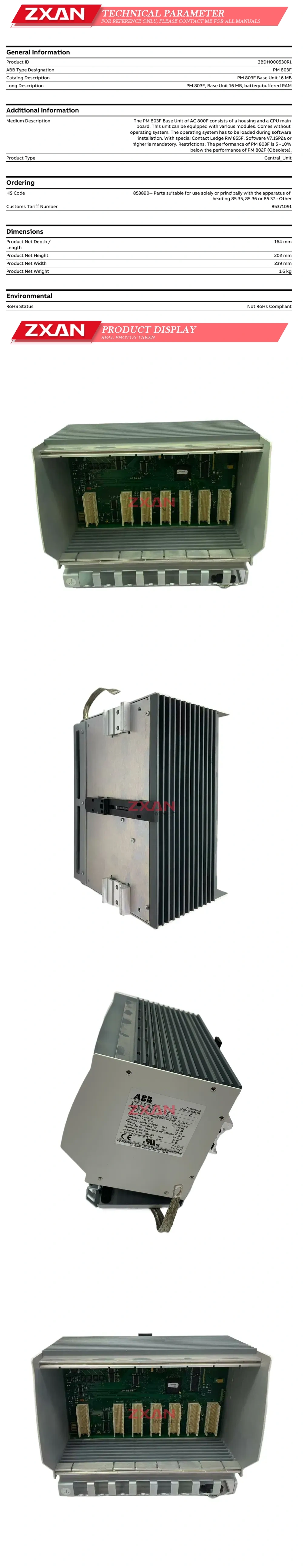ABB PM803F 3BDH000530R1 Controller Module Description