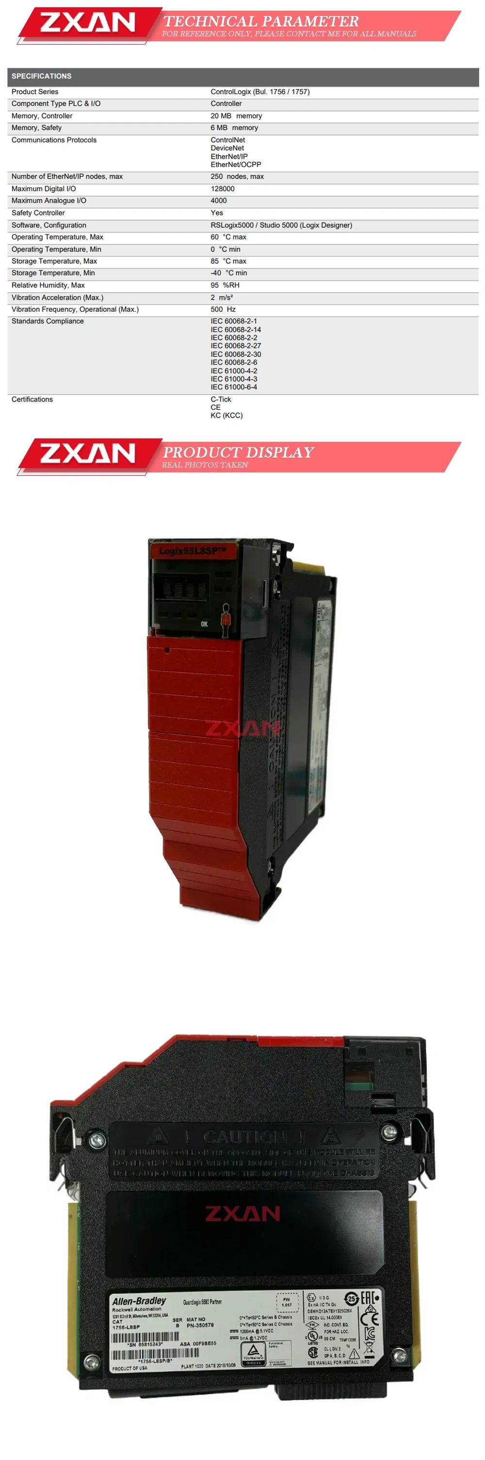 Allen-Bradley 1756-L8SP Controller Description
