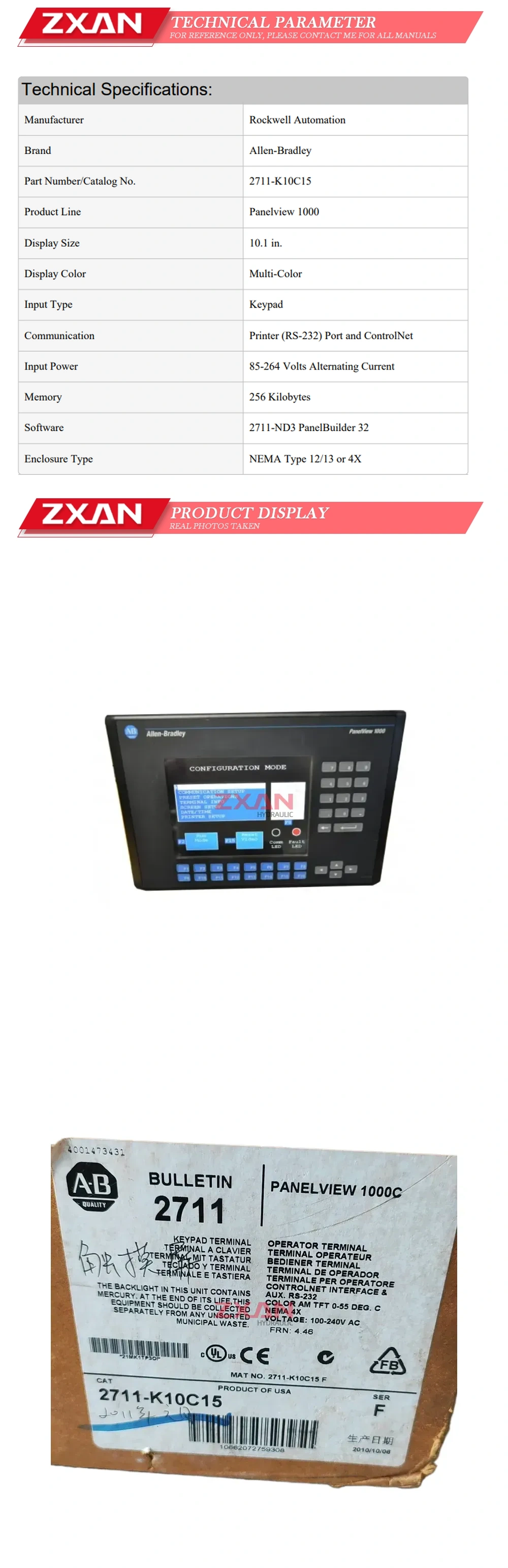 Allen Bradley 2711-K10C15 Description