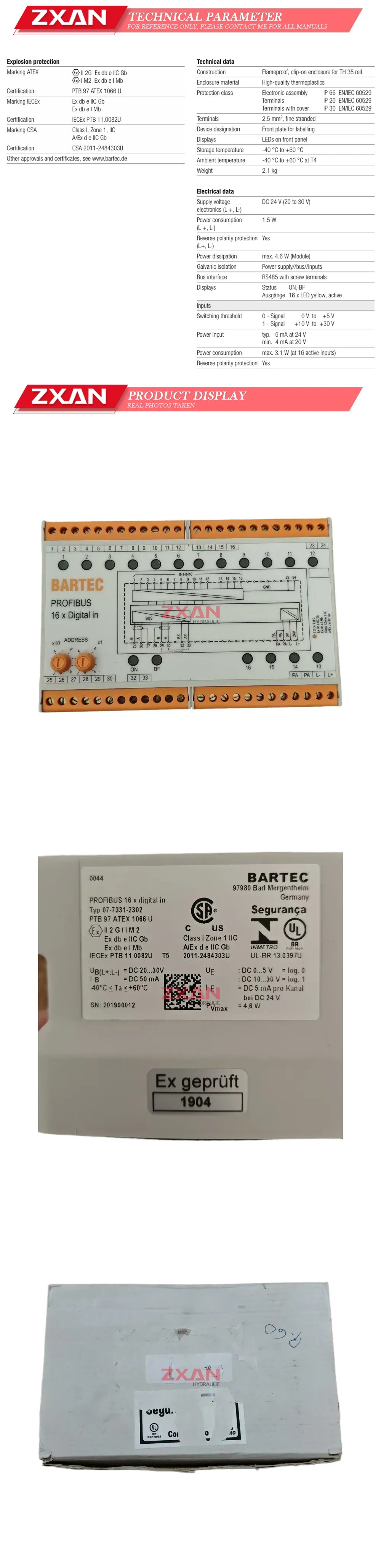 BARTEC 07-7331-2302/0000 digital Description