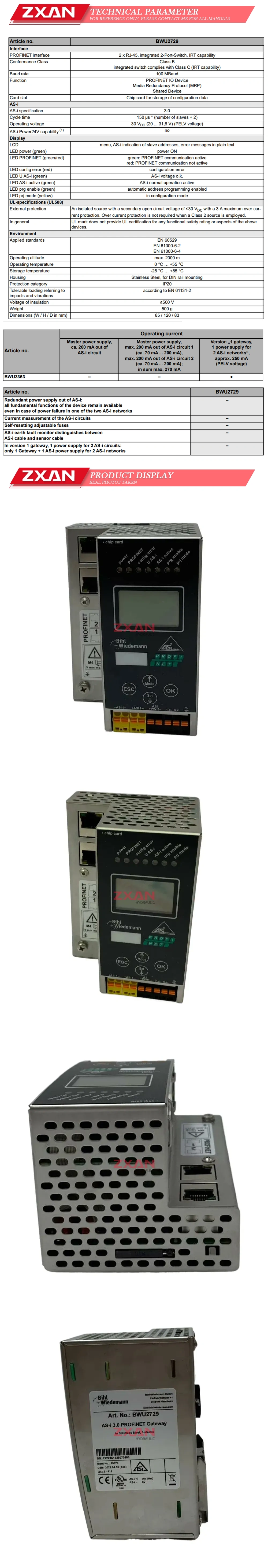 Bihl+Wiedemann BWU2729 Gateway in Stainless Steel Description