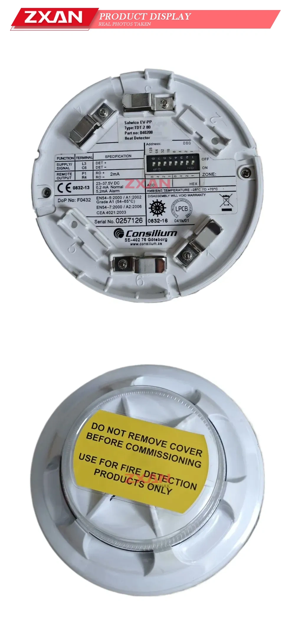 Consilium EV-PP TDT-2 80 Heat Detector Description