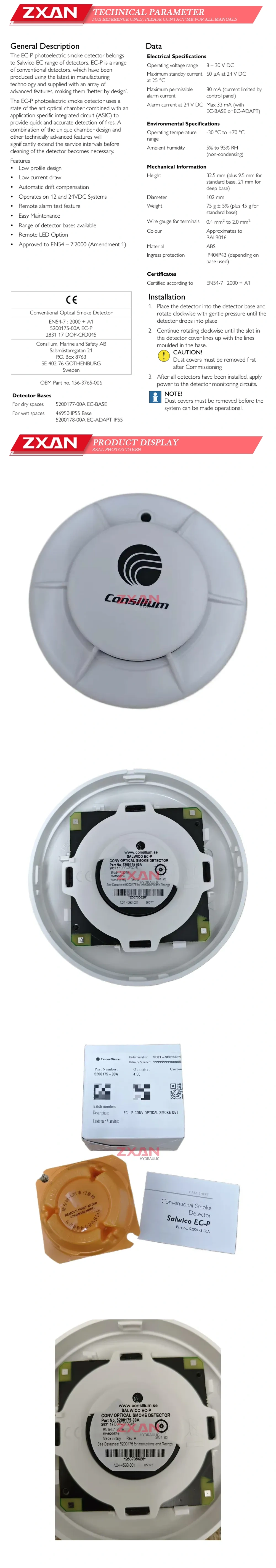 Consilium Salwico EC-P Smoke and fire alarm detectors Description