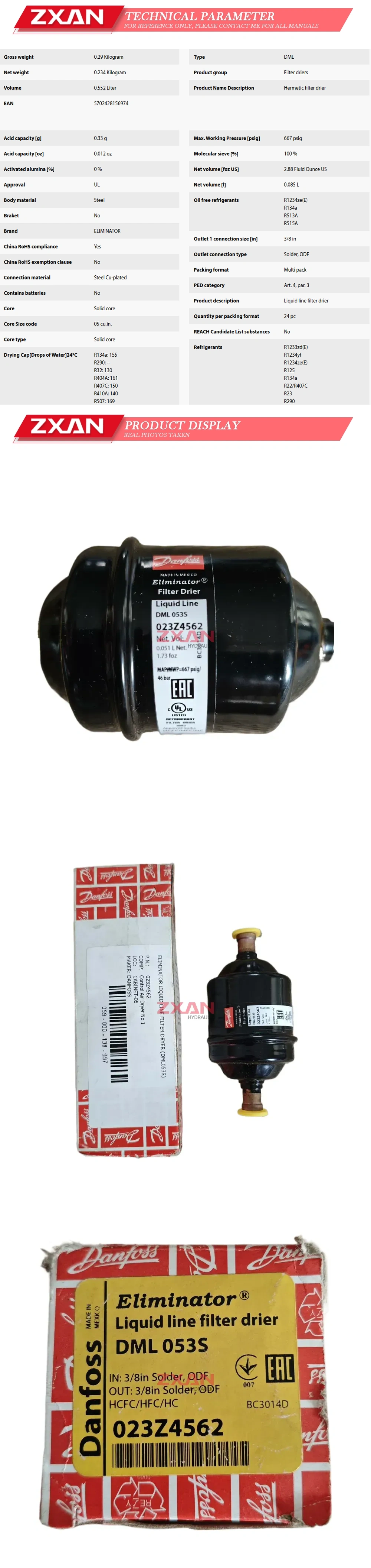 Danfoss DML053S 023Z4562 Eliminator Description