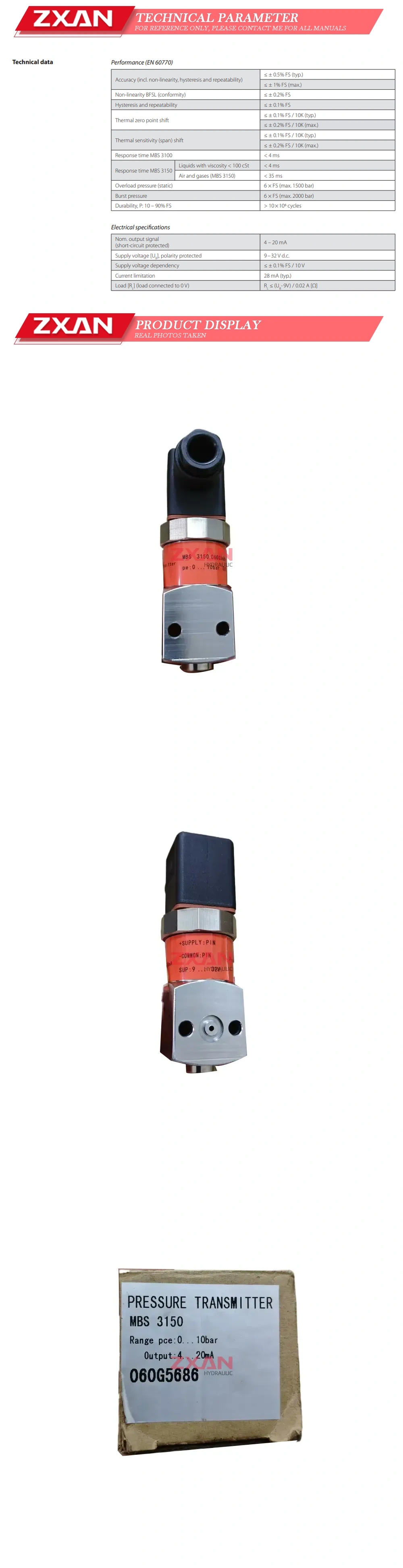 Danfoss MBS 3150 060G5686 sensor Description