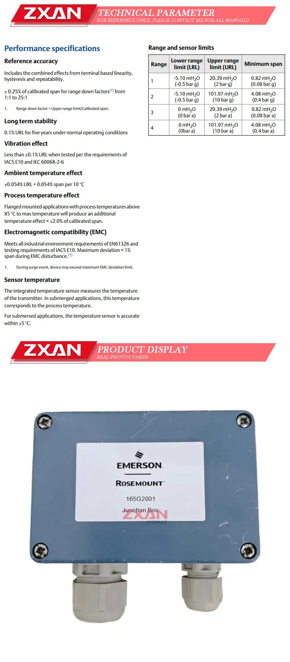 EMERSON 165G2001 Description