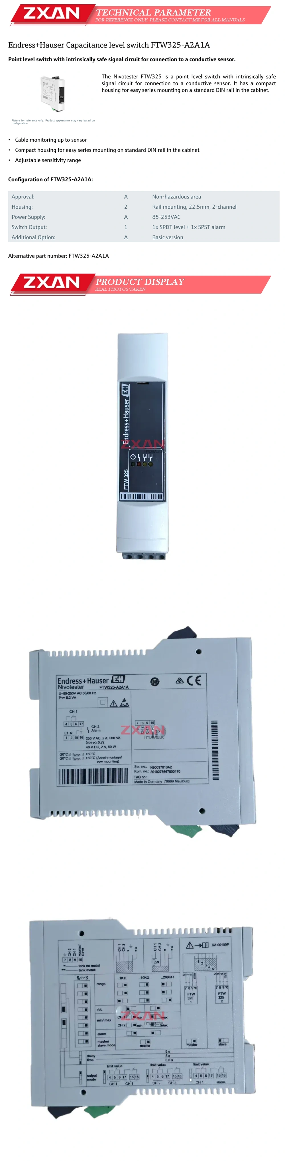 Endress +Hauser FTW325-A2A1A Signal converter Description