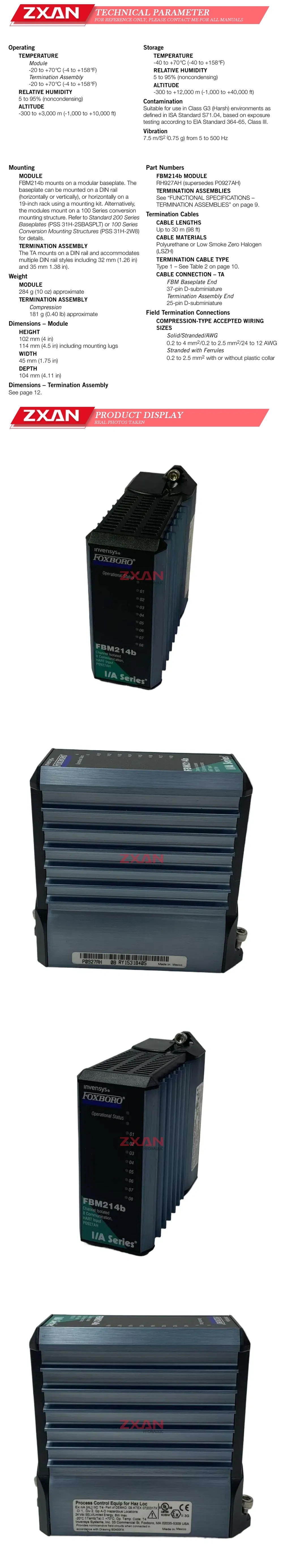Foxboro FBM214B P0927AH Module Description