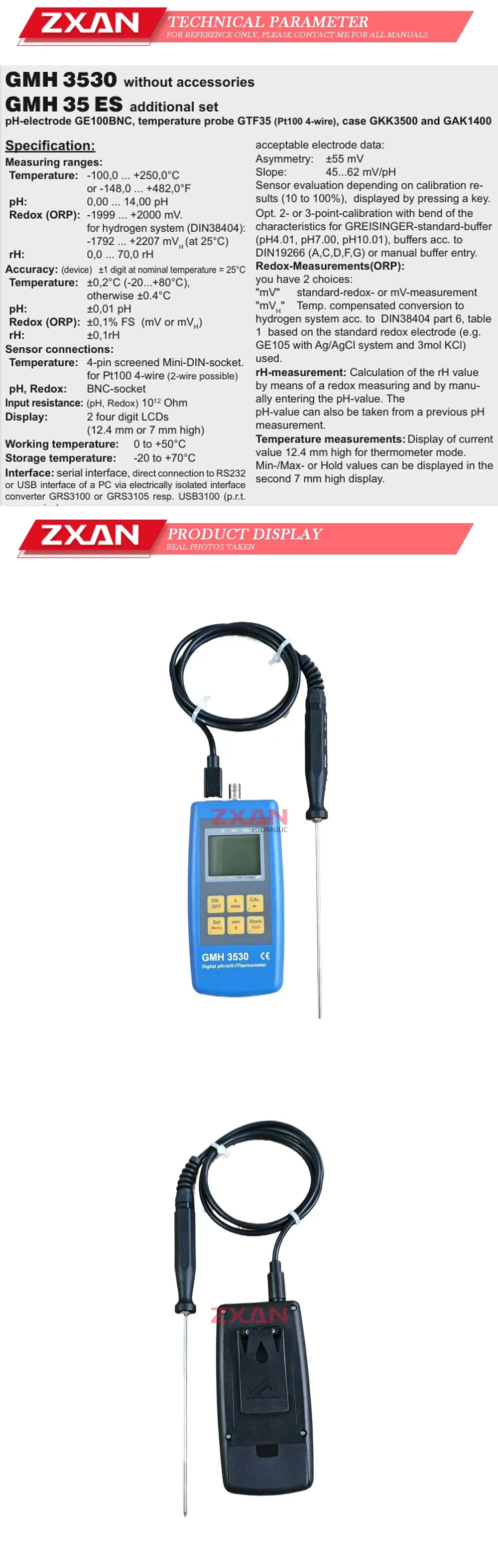 GMH 3530 Digital pH-/mV-/Thermometer Description