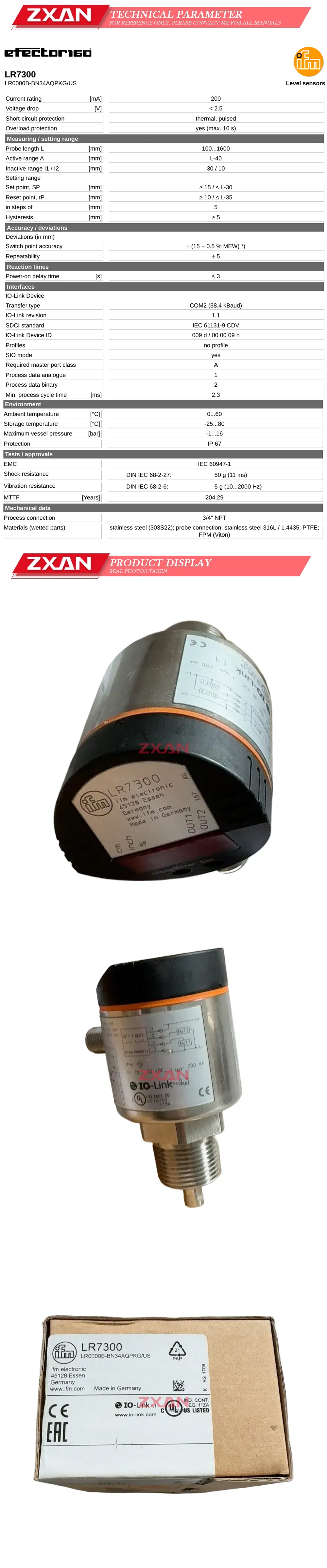IFM LR7300 Description