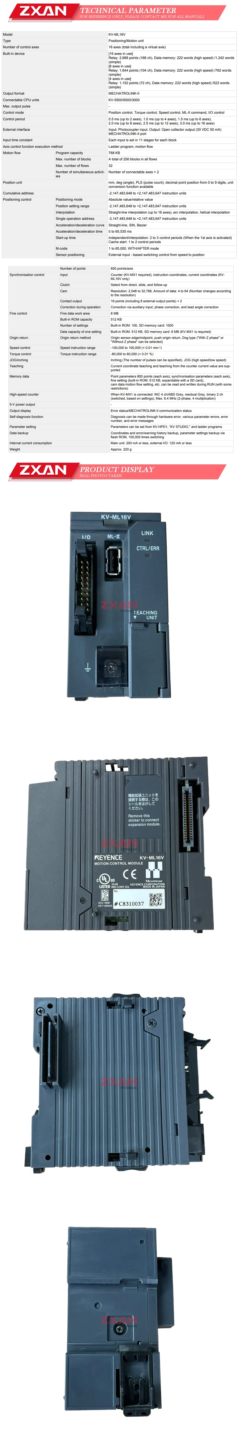 Keyence KV-ML16V Description
