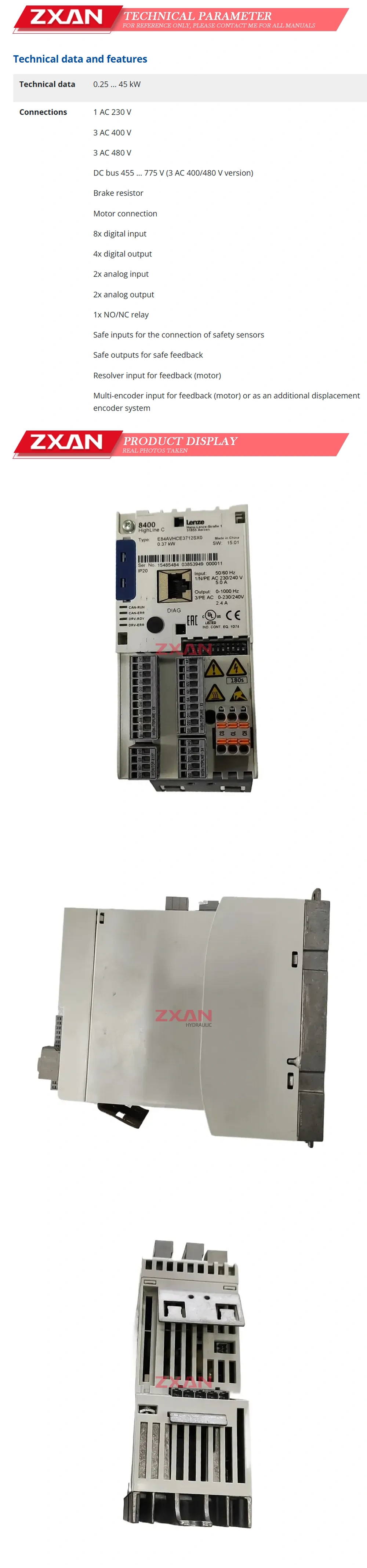 LENZE E84AVHCE3712SXO Description