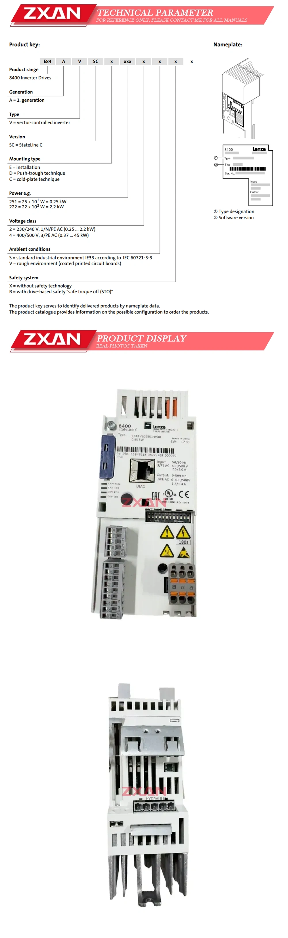 Lenze E84AVSCE5514VX0 Description