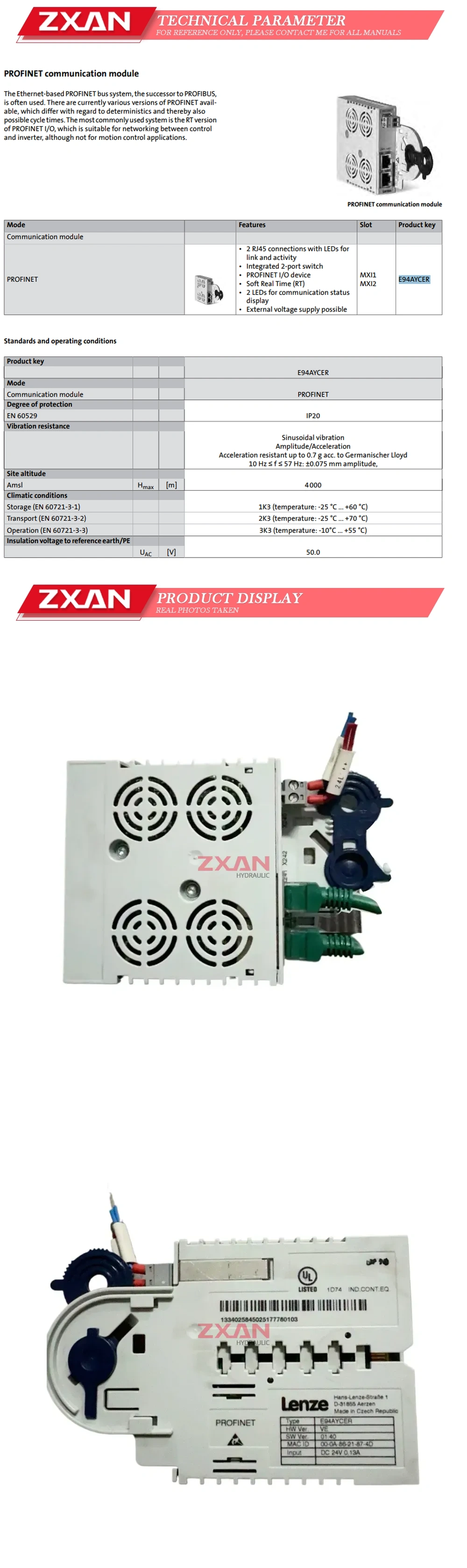 Lenze E94AYCER Description