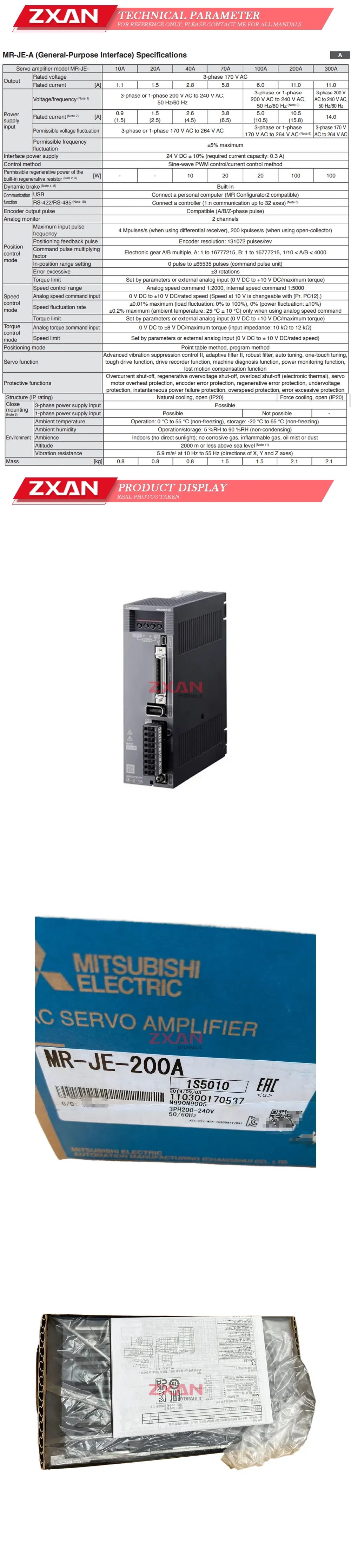 Mitsubishi MR-JE-200A Description